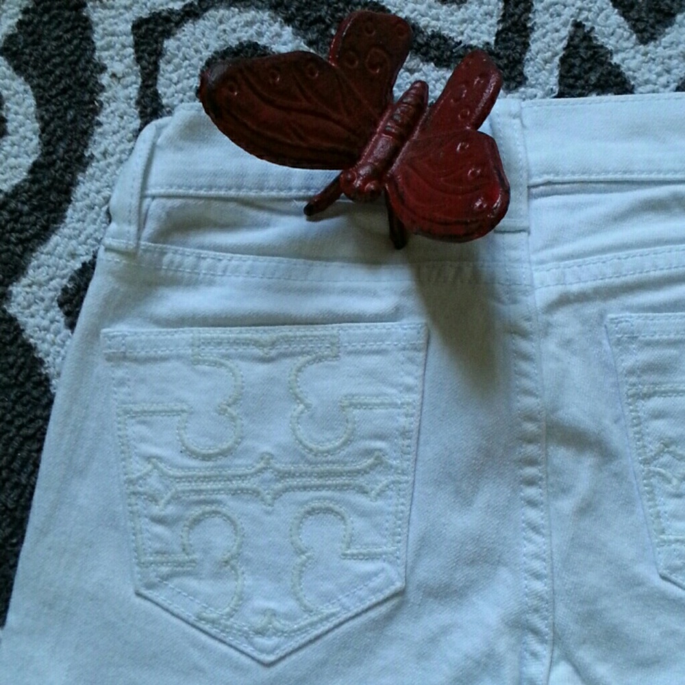 Tory Burch super skinny white jeans